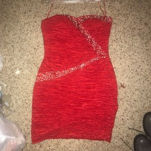 Red mini dress